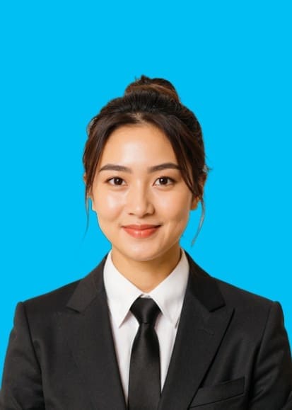 user2 Blue backgroundAI-generated ID photos