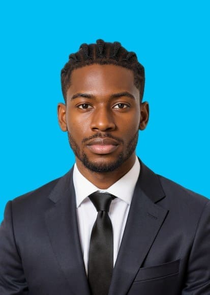 user4 Blue backgroundAI-generated ID photos