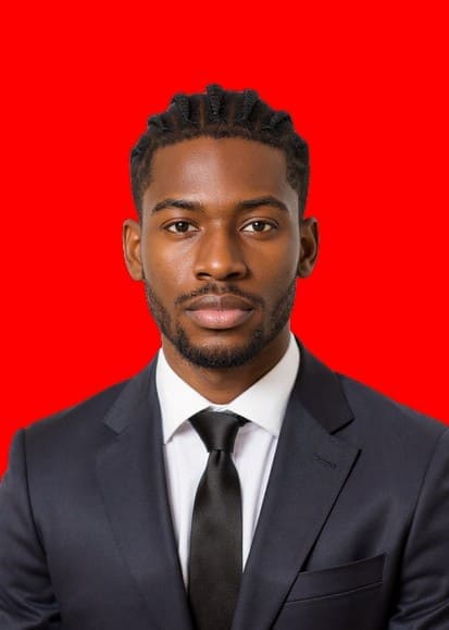 user4 Red backgroundAI-generated ID photos